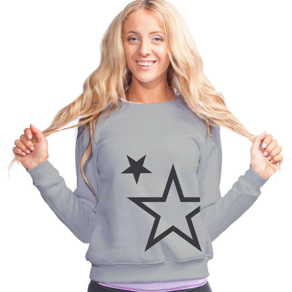 Unisex Superstar Sweatshirt (Light Grey Sweatshirt, Charcoal Grey Stars)